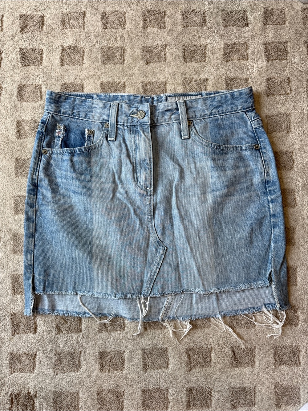 AG Jeans The Sandy Colorblock Patchwork Jean Skirt. Size 28